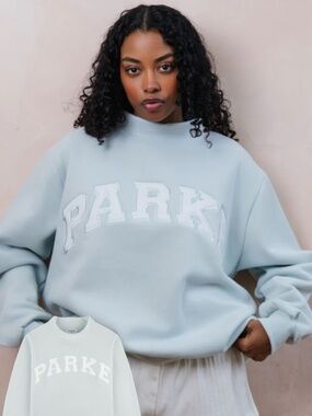 PARKE Bridal Collection Varsity Mockneck Pale Blue SZ L / XL